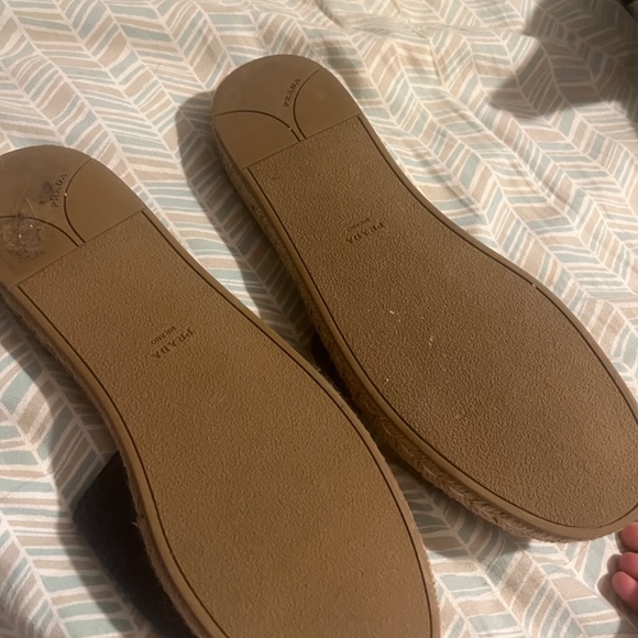 Prada Denim Logo Espadrille Slides - Picture 3 of 3